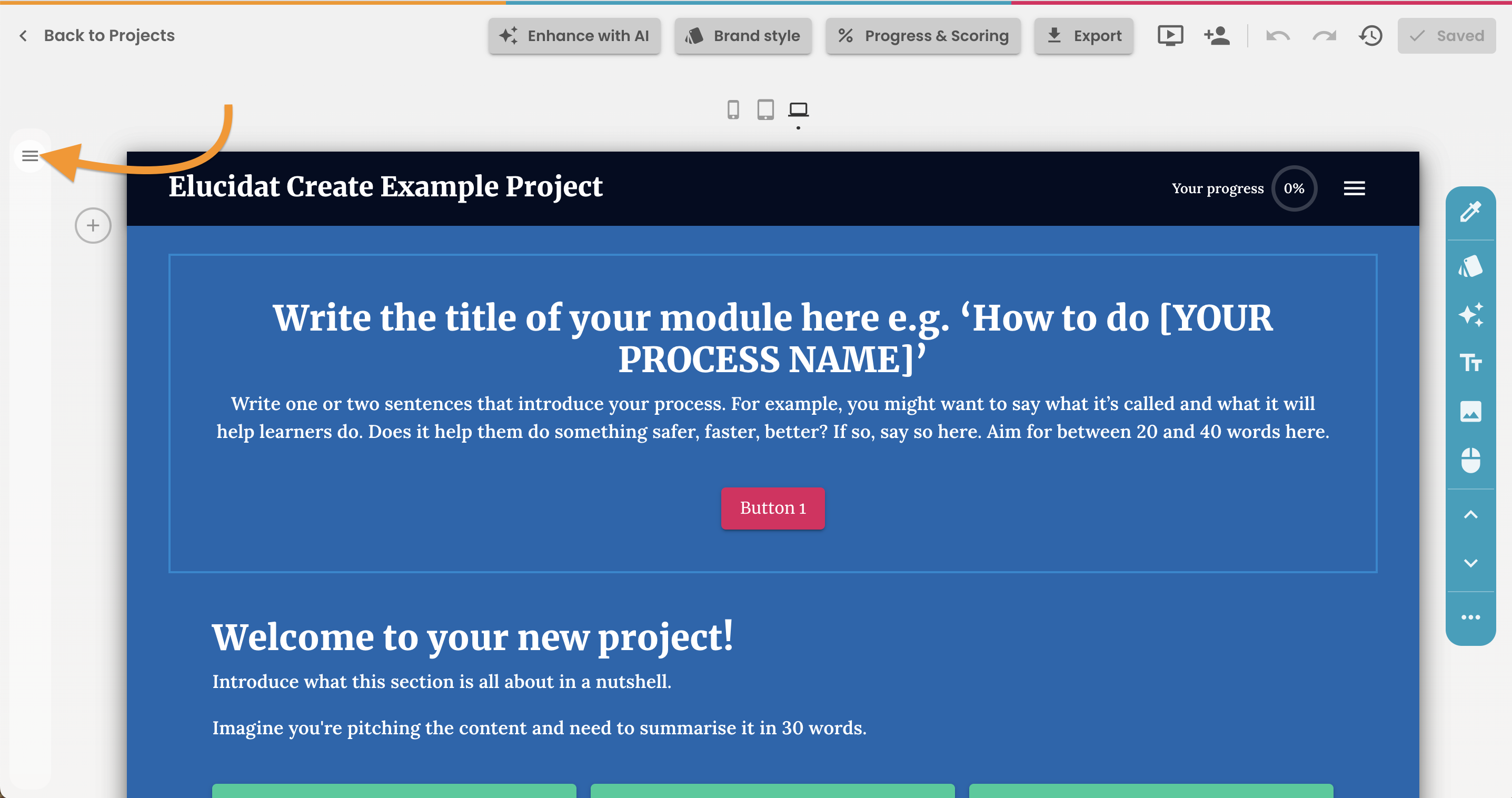 Create, arrow pointing to Project overview menu icon.png