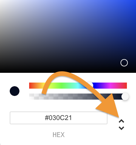 Create, arrow pointing to channel change icon in color picker in the Style editing interface.png
