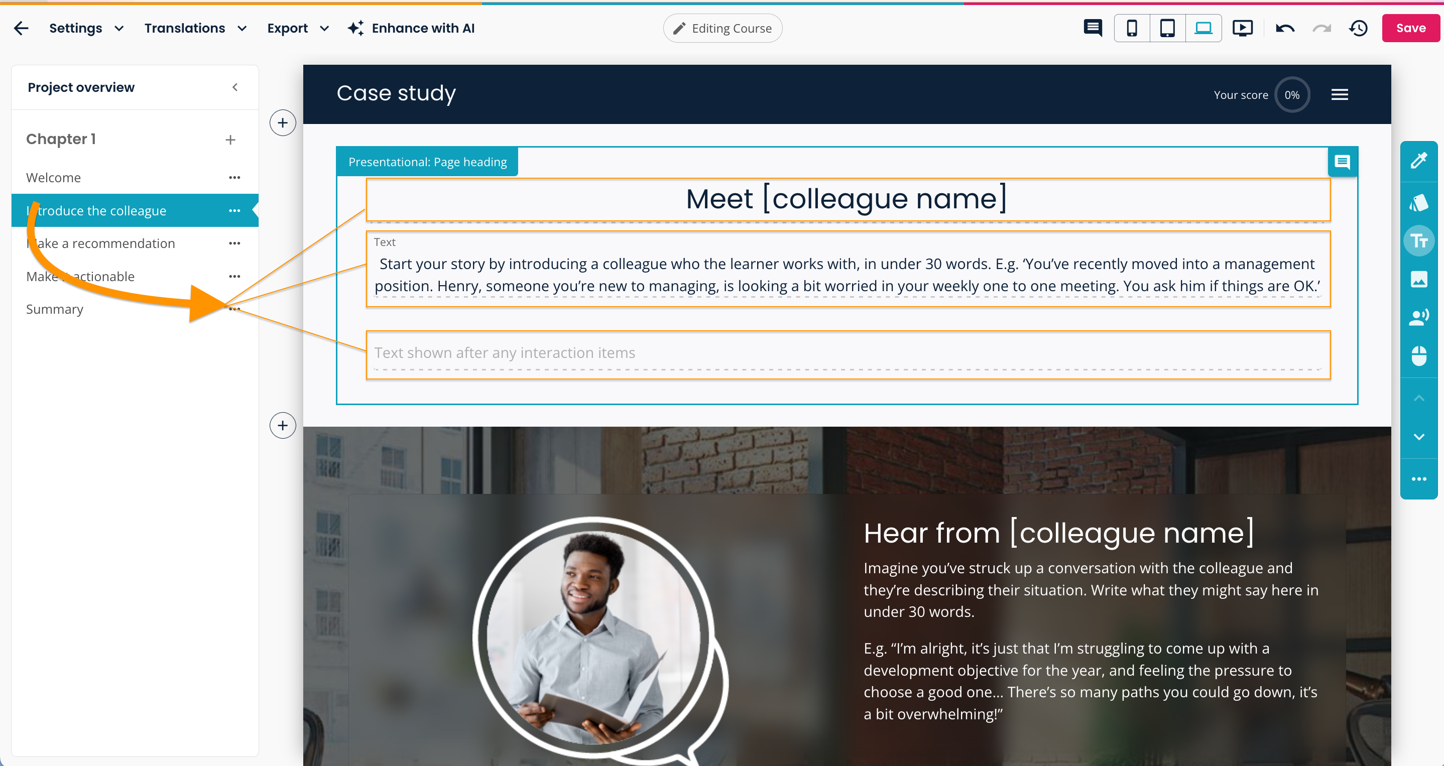 Create, arrow pointing to the three text field of a menu component.png