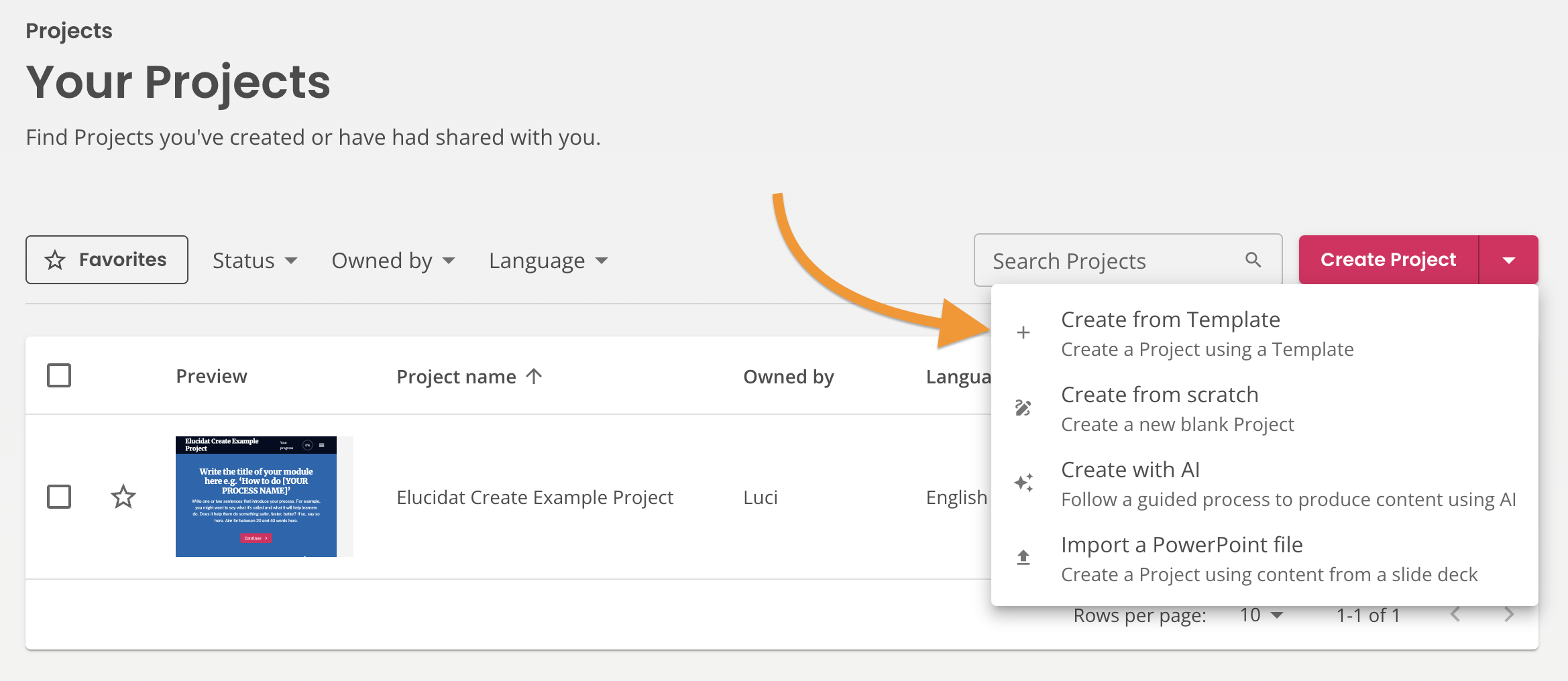 Create, Projects, Arrow pointing to Create from Template.png
