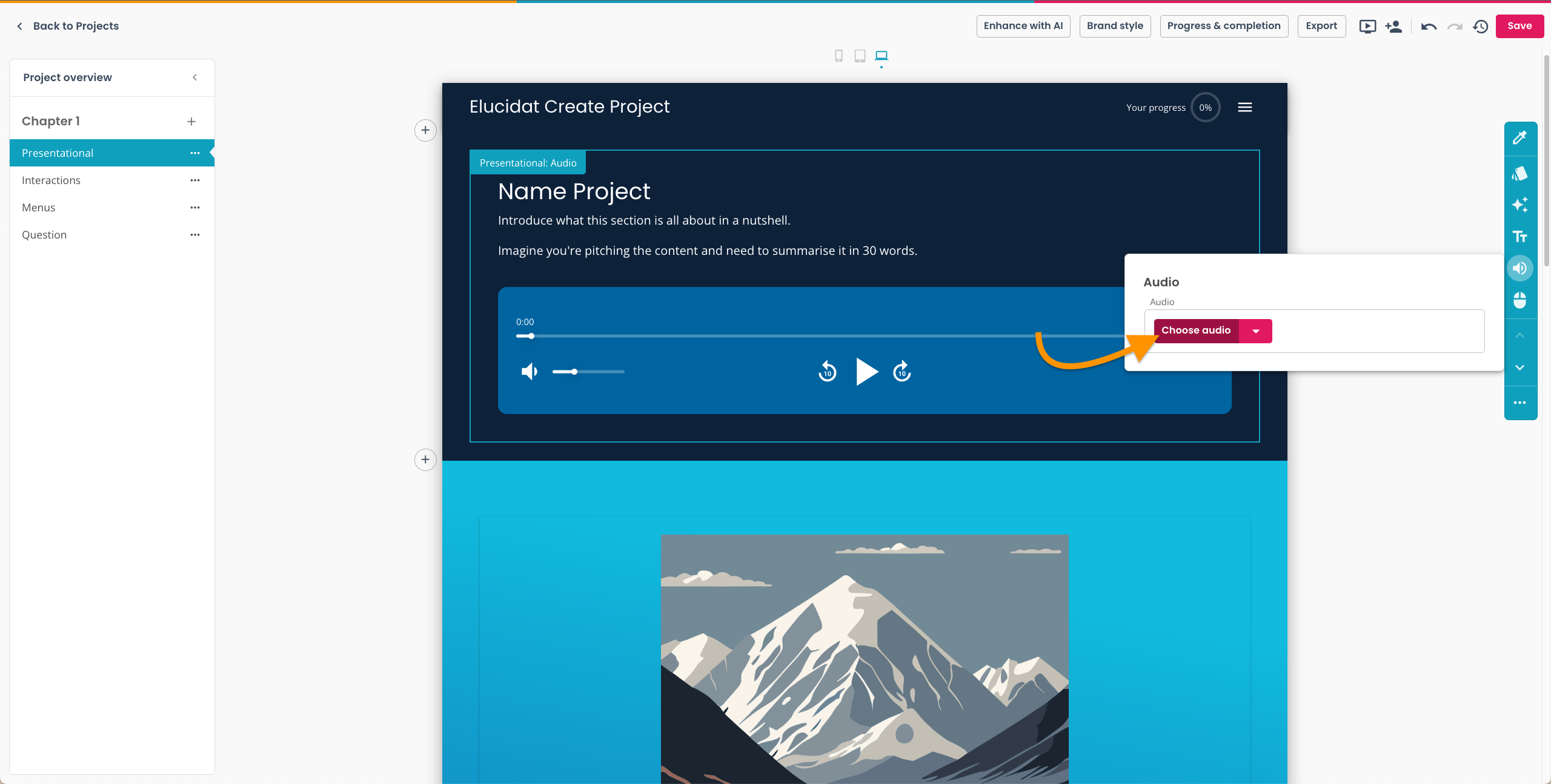 Create, toolbar, audio, choose audio.png
