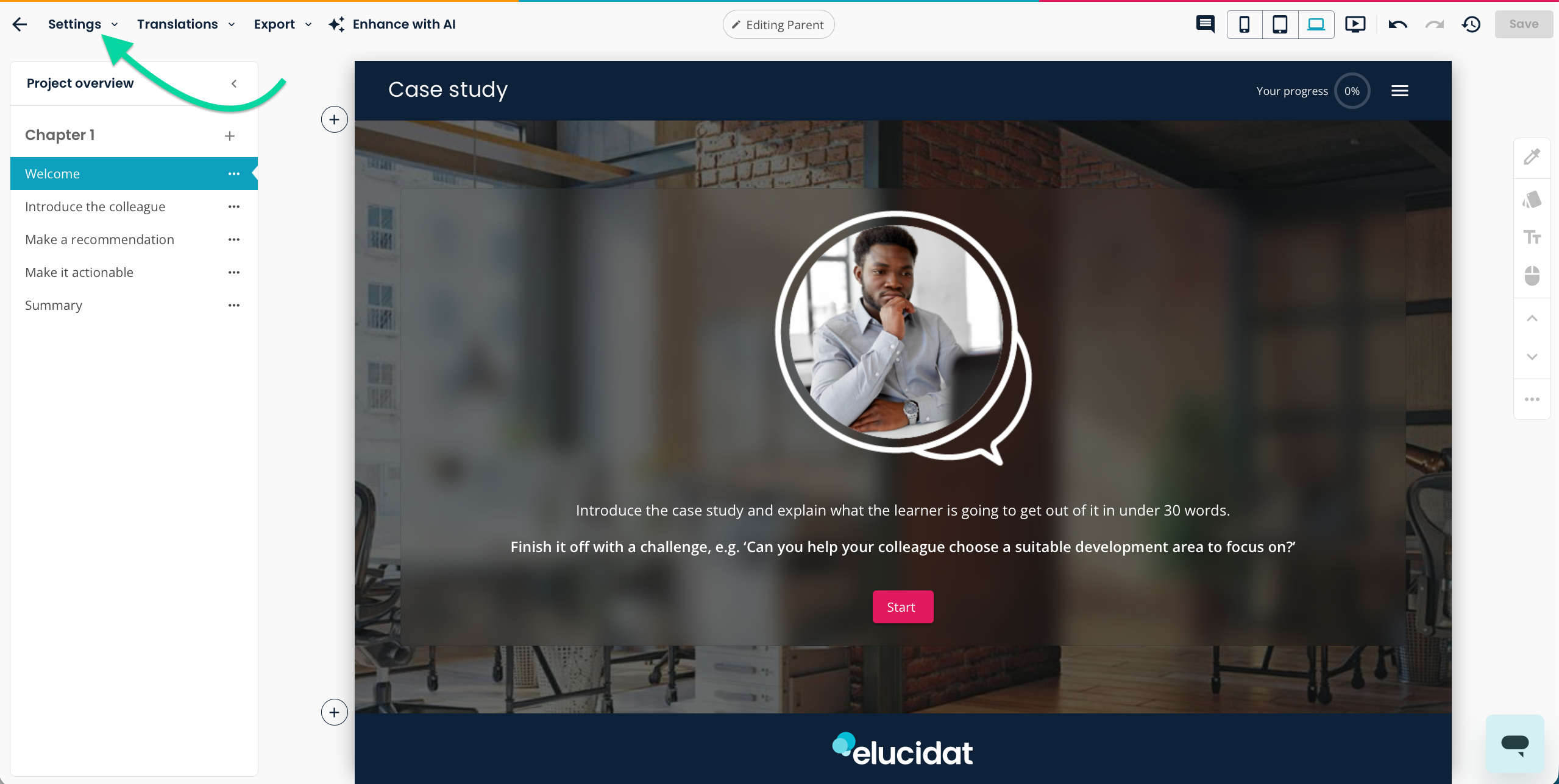 elucreate-project-toolbar-settings